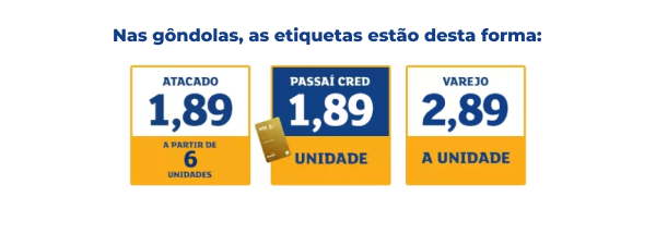 Nas gôndolas, as etiquetas estão desta forma -- ver imagem